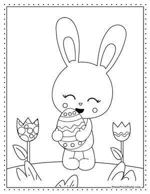 Fun easter bunnies coloring pages for kids free