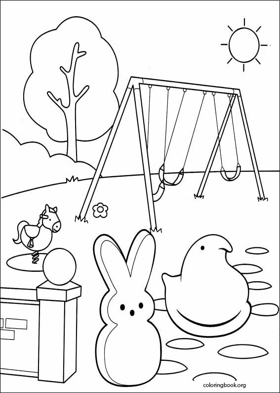 Marshmallow peeps coloring page