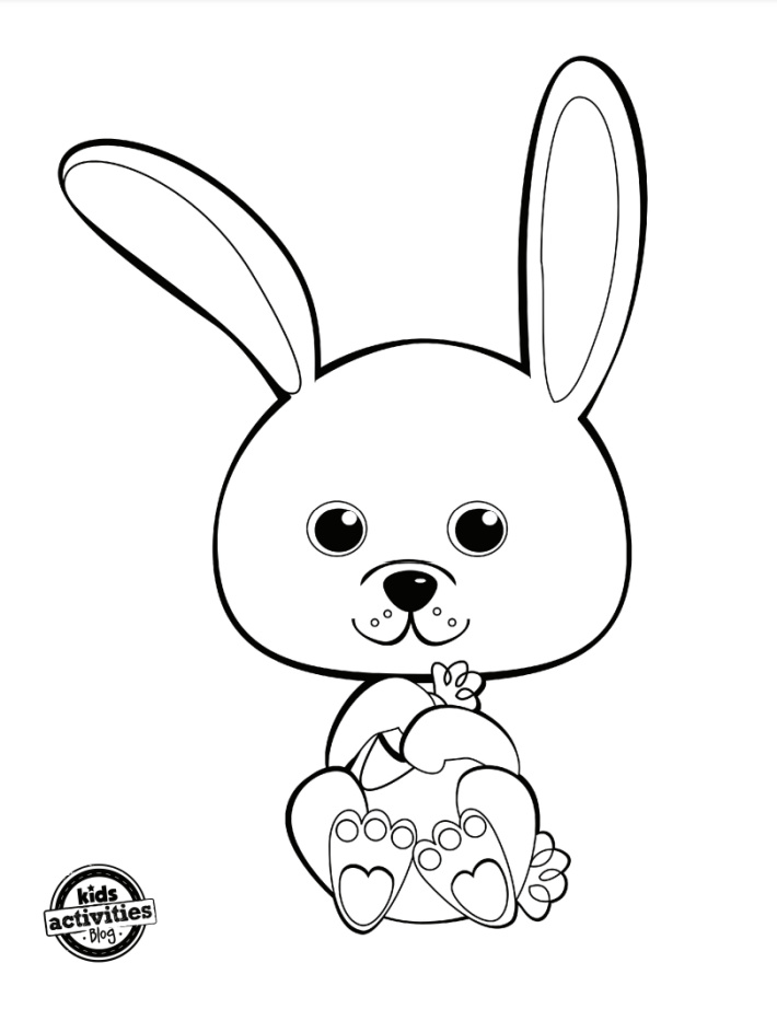 Easy bunny coloring pages simple bunny dot