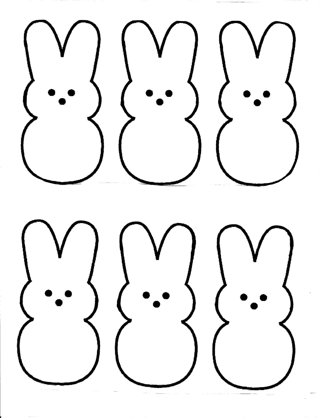 Peeps bunny coloring pages