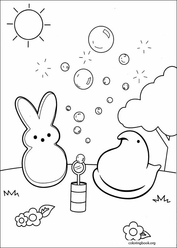 Marshmallow peeps coloring page