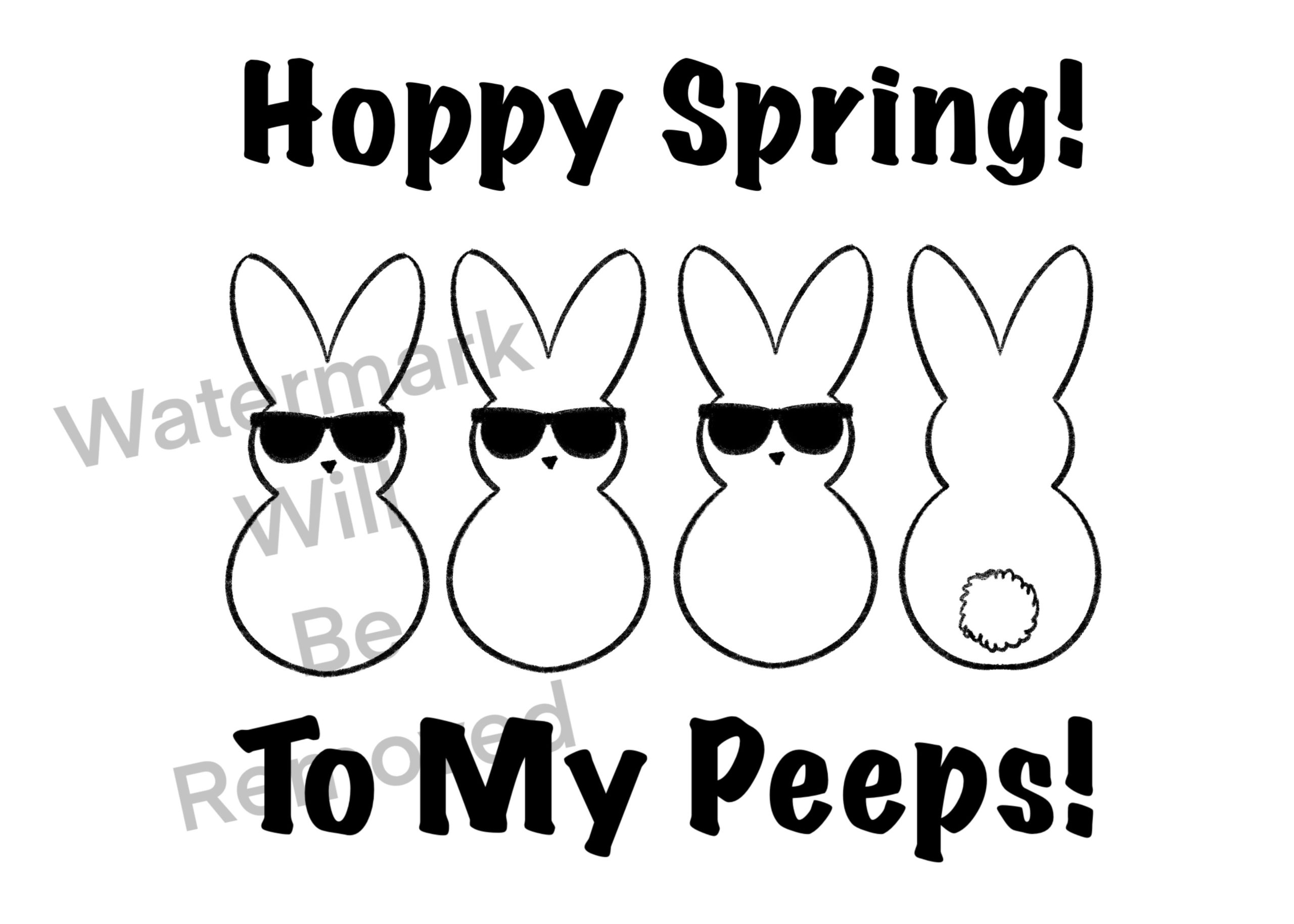 Peeps treat tags and coloring sheet printables