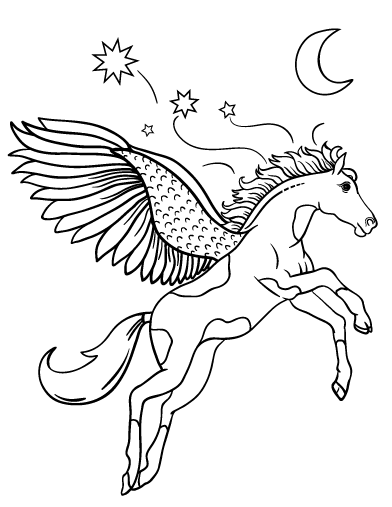 Free pegasus coloring page