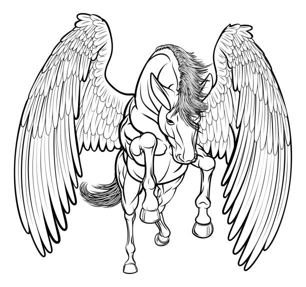 Pegasus drawing stock photos pictures royalty