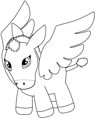 Cartoon pegasus coloring page free printable coloring pages