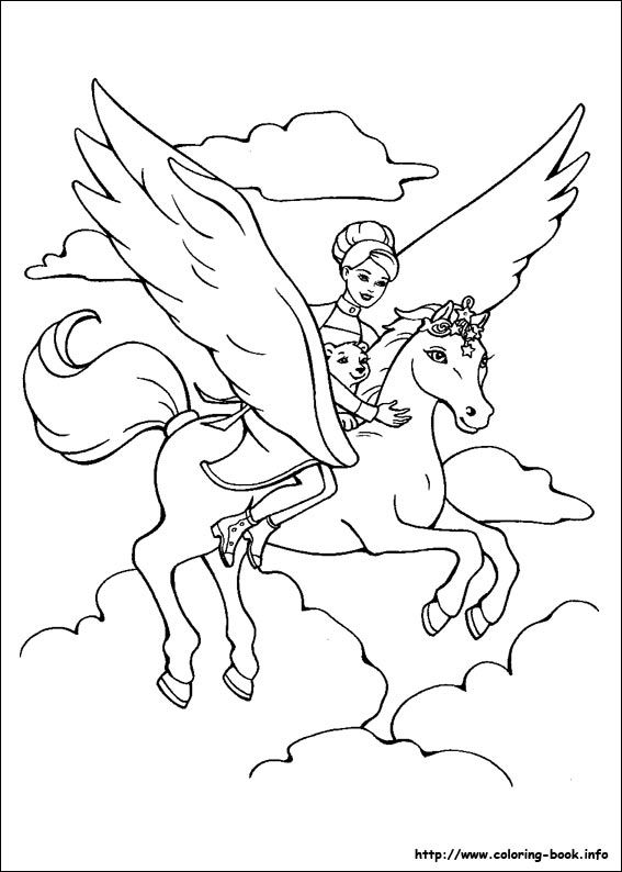 Barbie and the magic of pegasus coloring picture einhorn zum ausmalen ausmalbilder ausmalbilder barbie