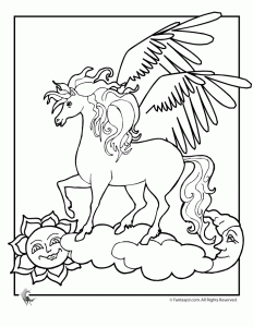 Unicorn pegasus coloring pages woo jr kids activities childrens publishing