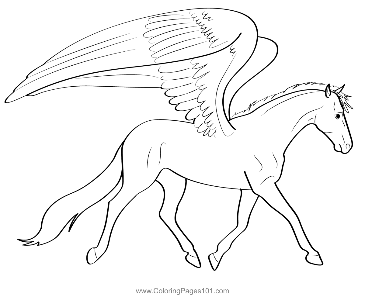 Pegasus coloring page for kids