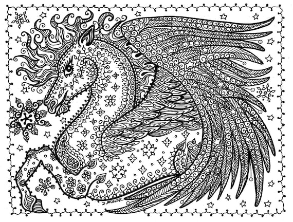 Instant download pegasus coloring page you be the artistdigitaldigistampadult coloringcoloring pages