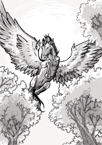 Dnd pegasus coloring page free printable coloring pages