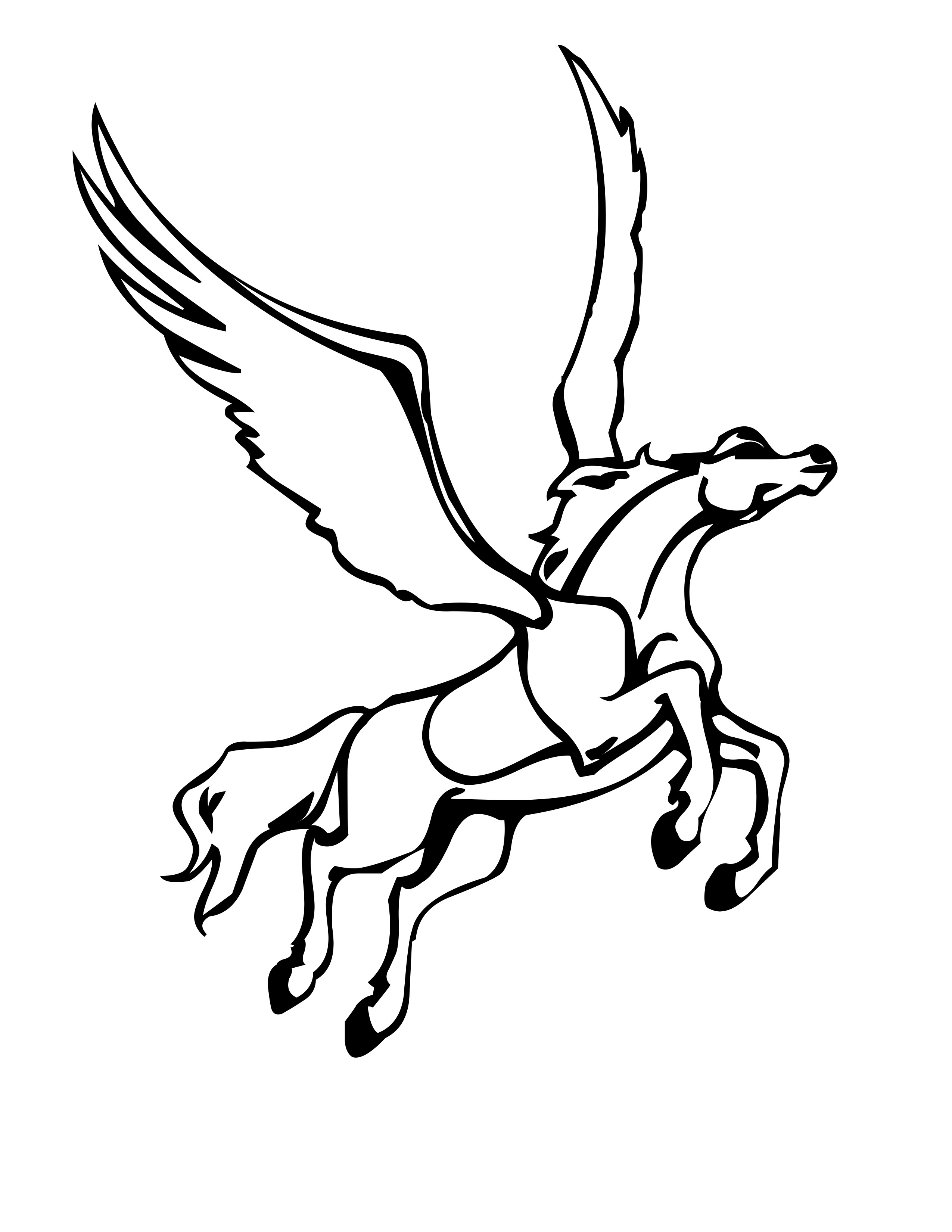 Free printable pegasus coloring pages for kids