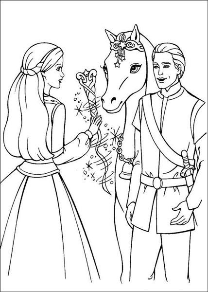 Barbie and the magic pegasus coloring pages team colors