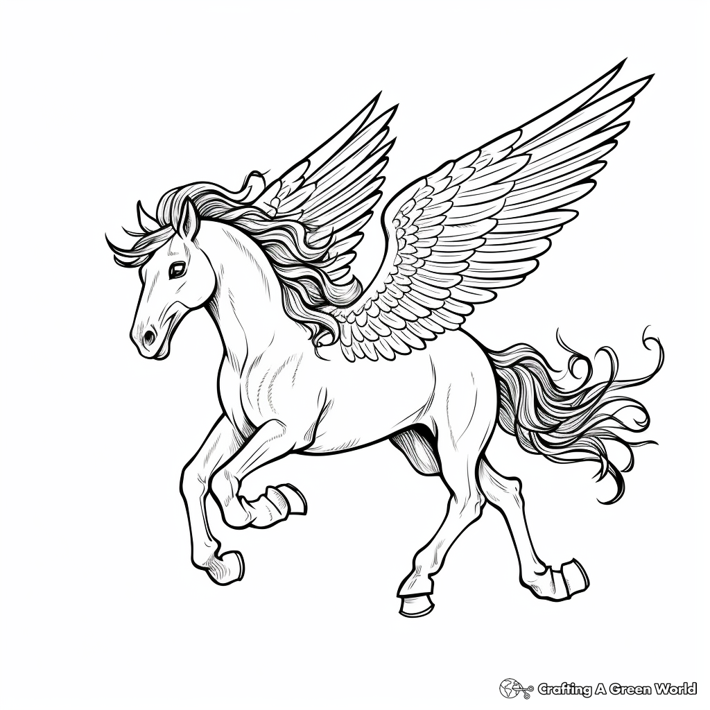 Flying unicorn coloring pages