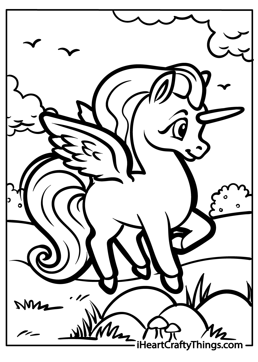 Pegasus coloring pages free printables