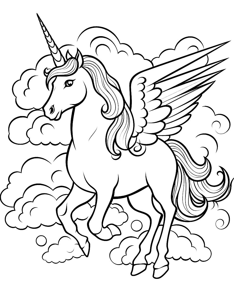 Unicorn coloring pages free printable sheets