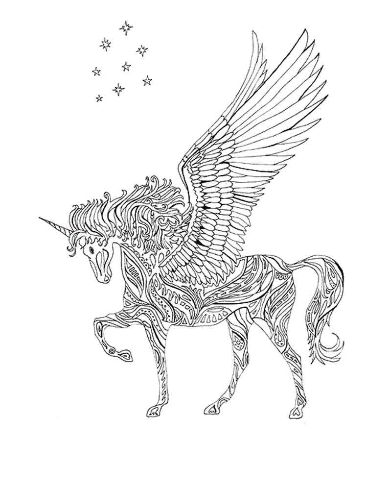 Pegasus coloring pages for adults