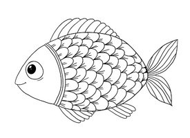 Livro de colorir peixe clipart de stock royalty