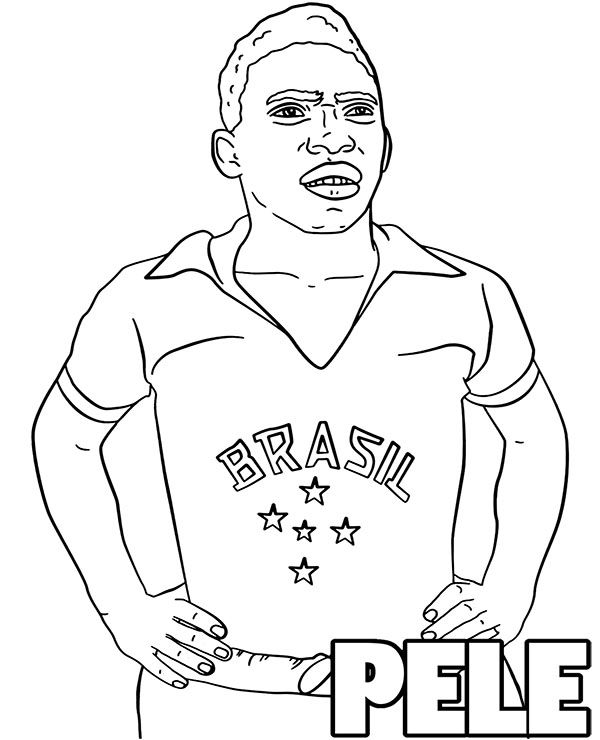 Pele coloring page footballer