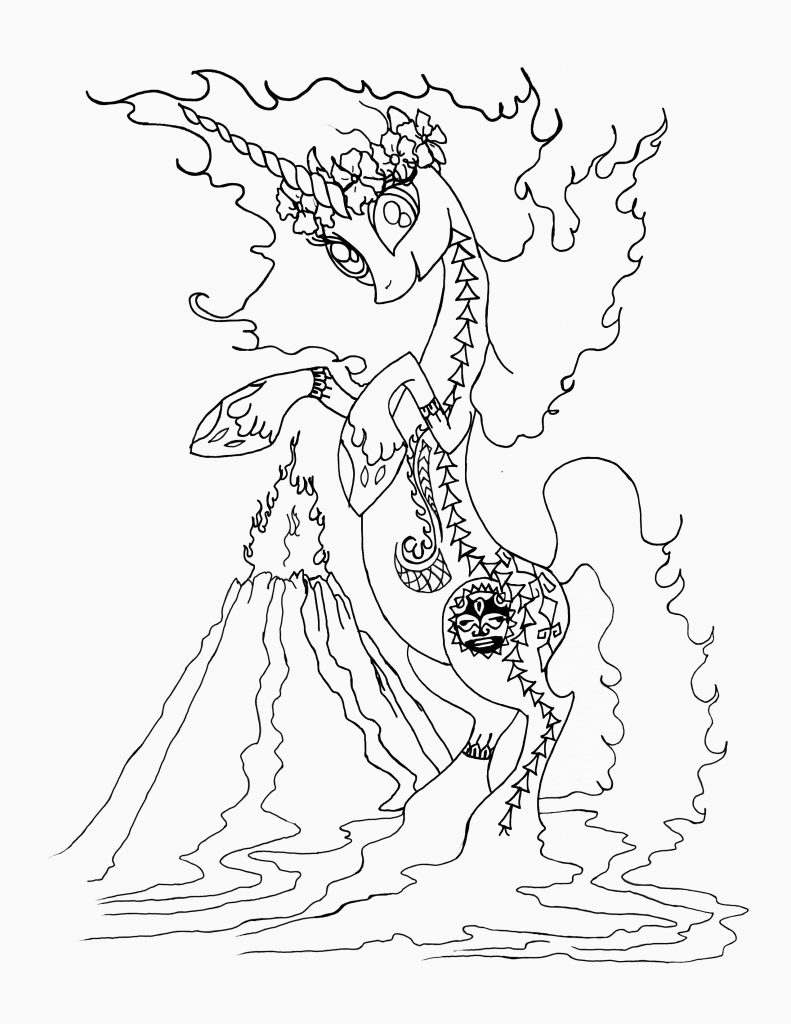 Unicorn goddess pele â unicorn coloring club