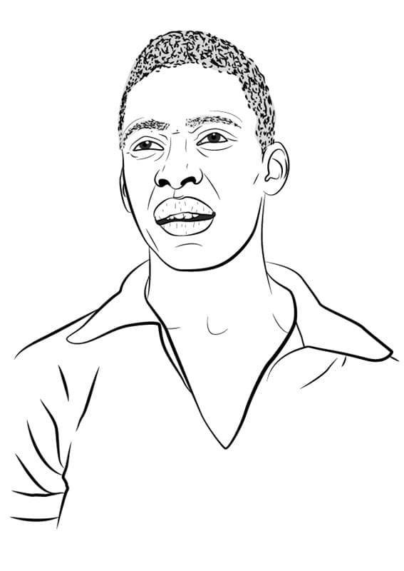 Drawing of pele coloring page