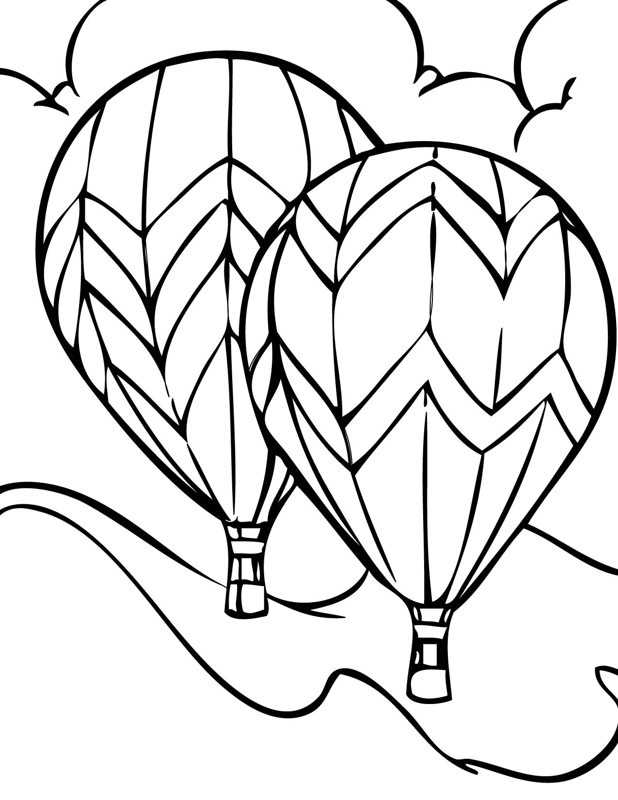 Free printable hot air balloon coloring pages for kids