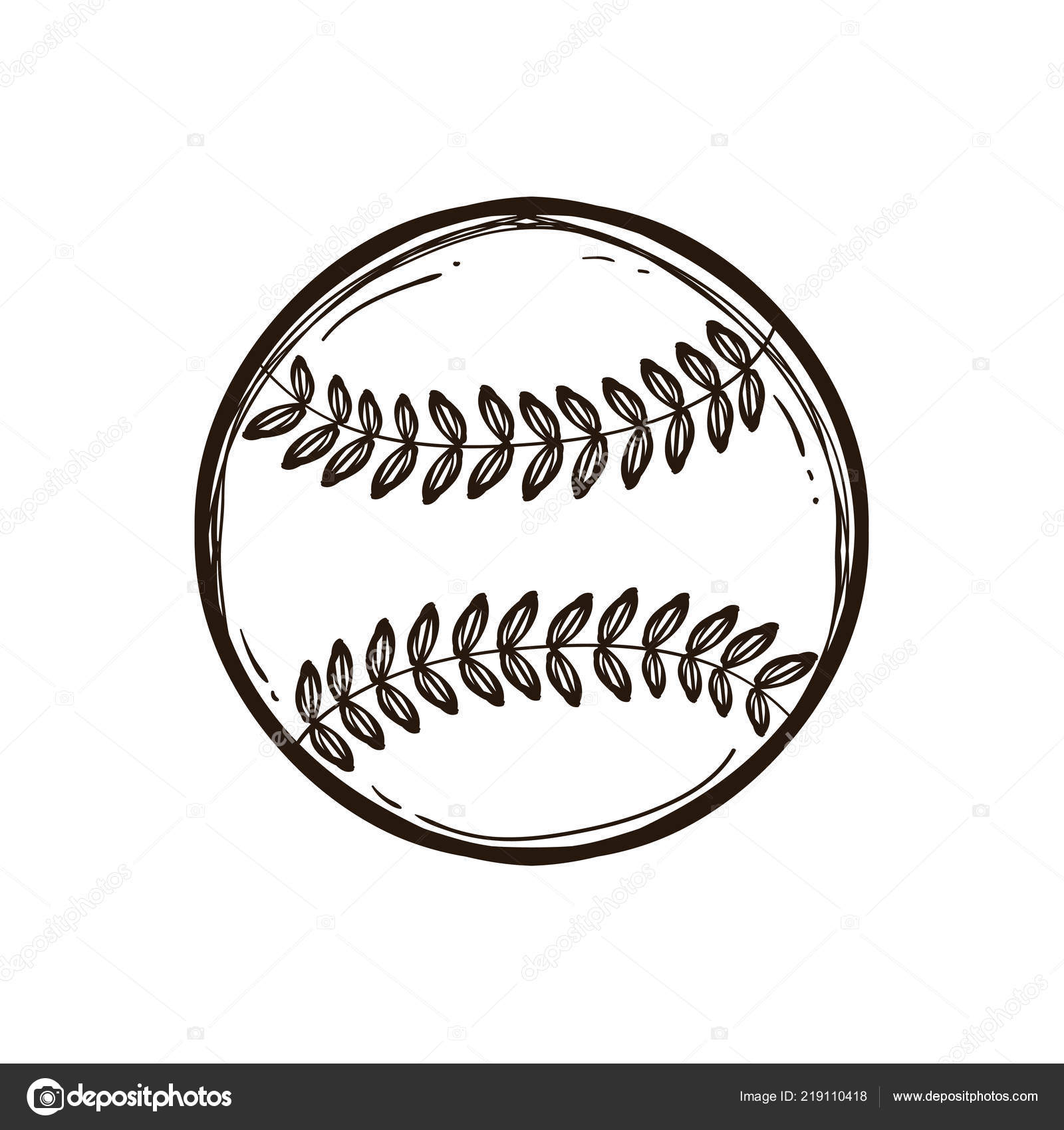 Leather baseball ball isolated coloring book stock vector by pictulandra