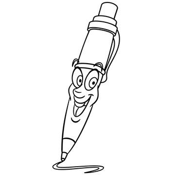 Ball point pen coloring page colouring picture coloring book vector
