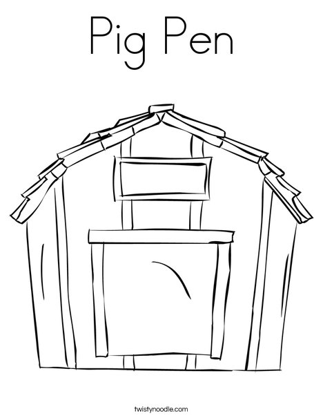 Pig pen coloring page