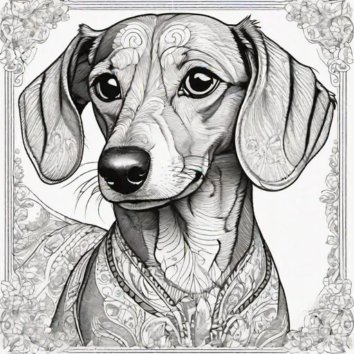 Coloring book template dachshund coloring page for