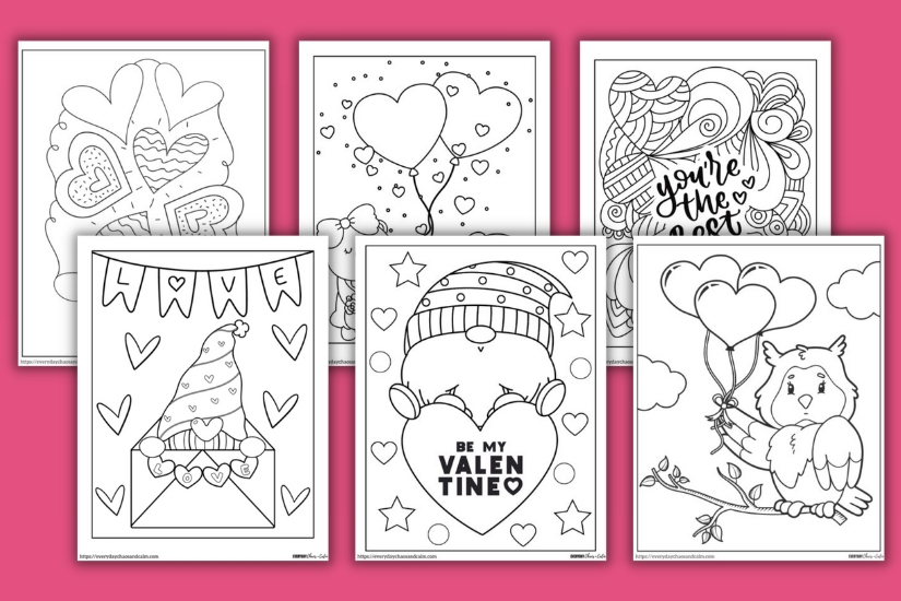 Free valentine coloring pages for kids