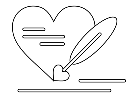 Valentines day love pen coloring page free printable coloring pages