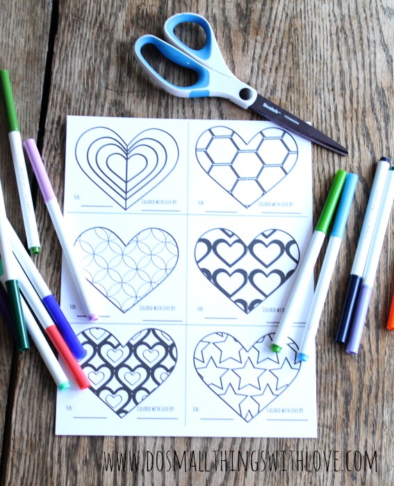 Valentines to color free and printable