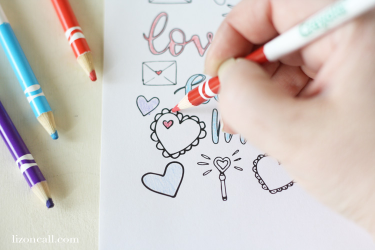 Valentines day coloring page â liz on call