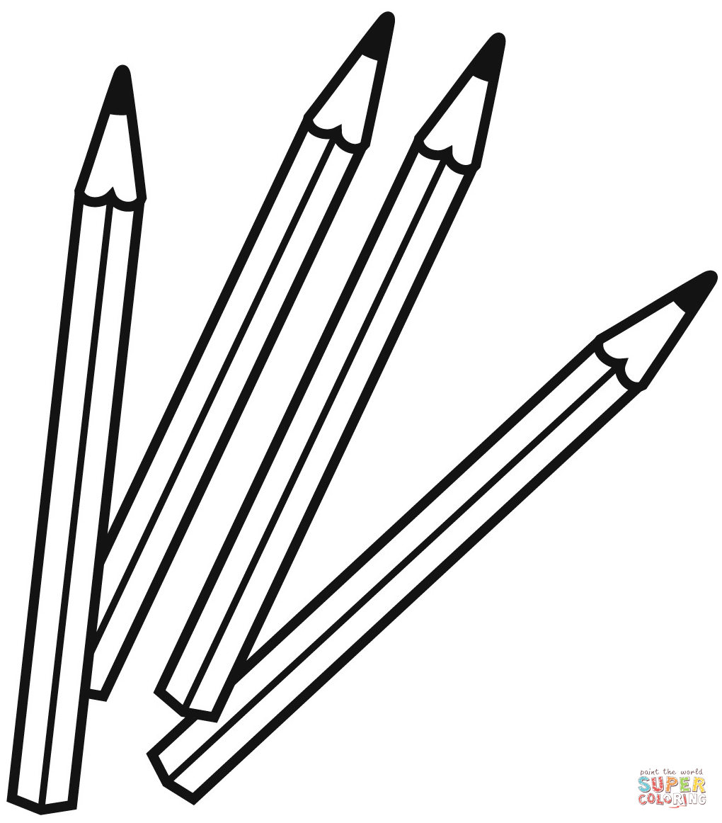 Colored pencils coloring page free printable coloring pages