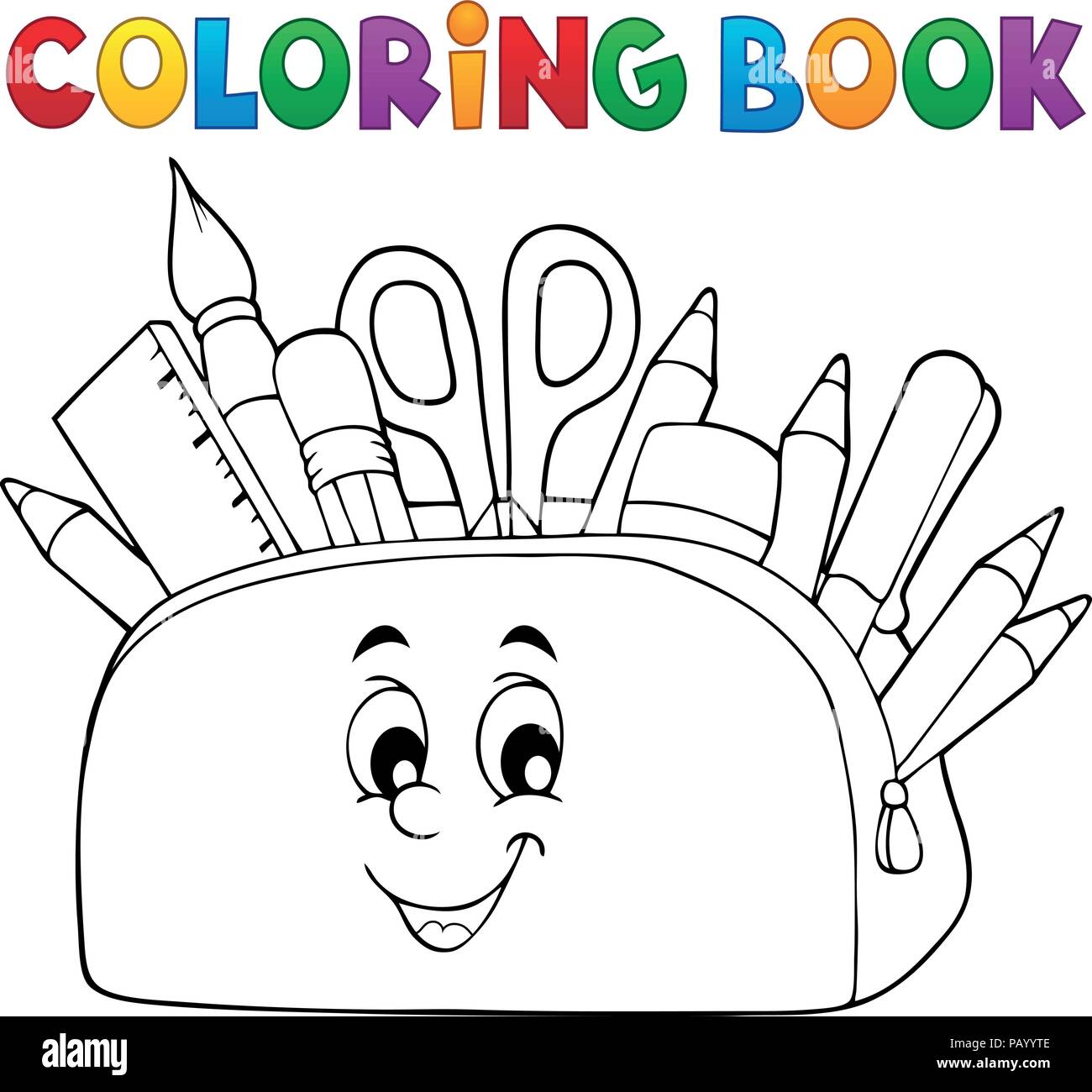 Coloring book pencil case theme