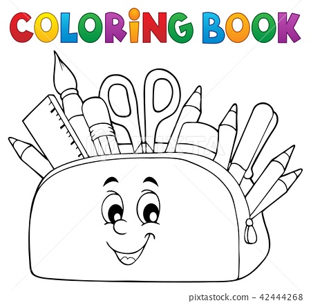 Coloring book pencil case theme