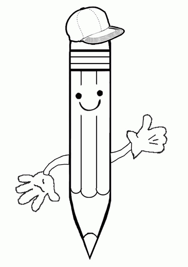 Pencil coloring pages cartoon pencil