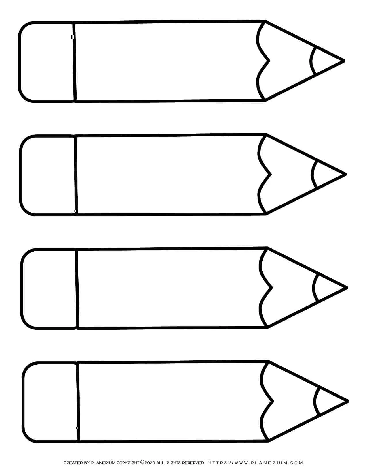 Four pencils template