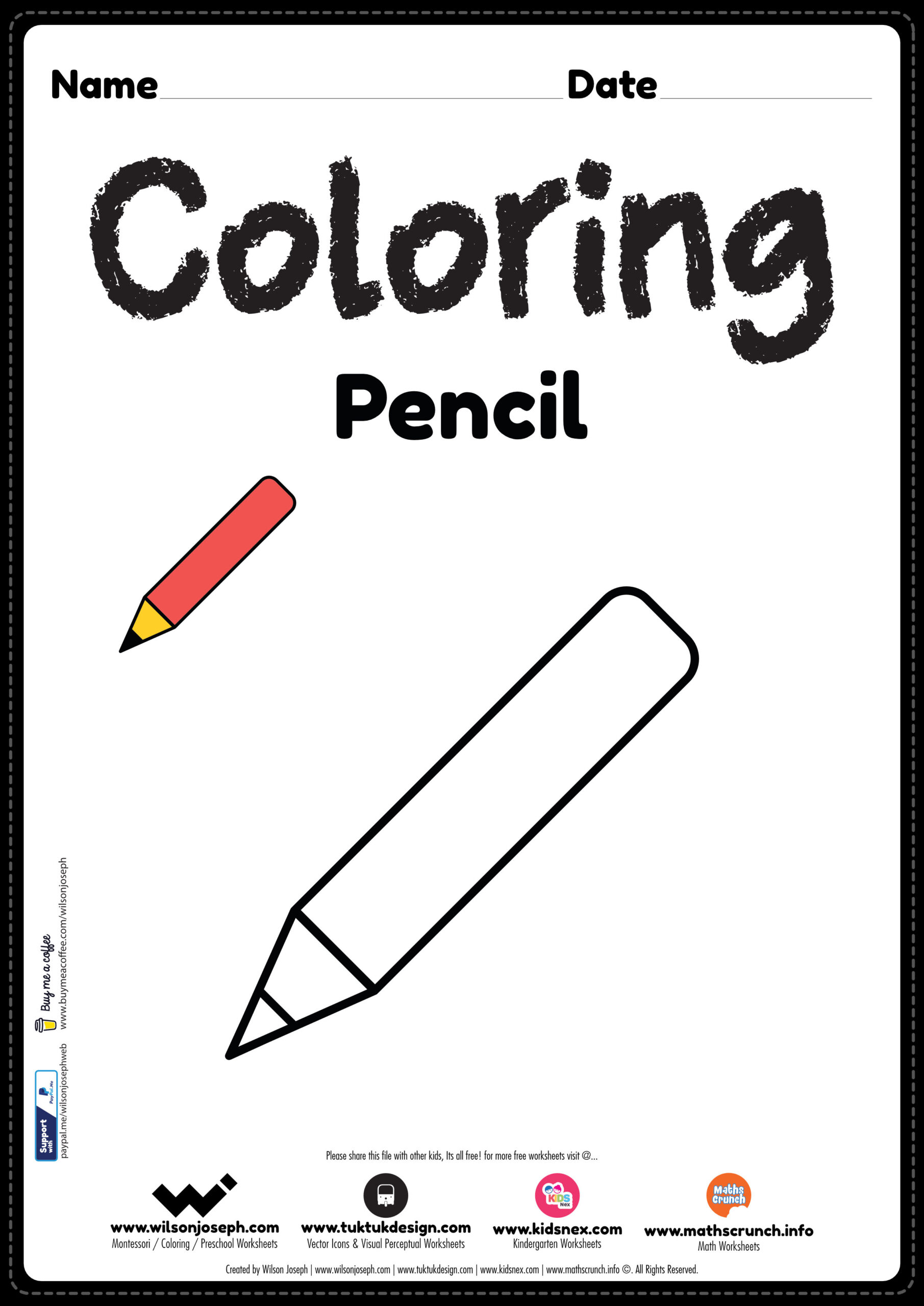 Pencil coloring page