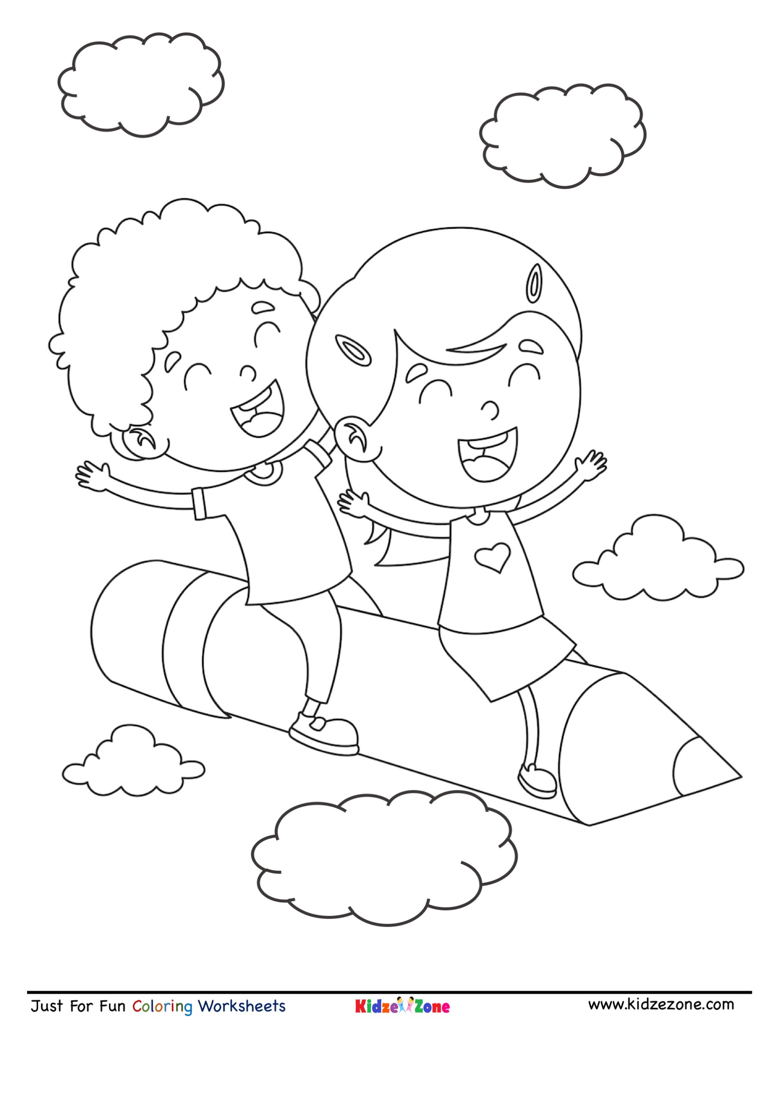 Rocket imagination cartoon coloring page