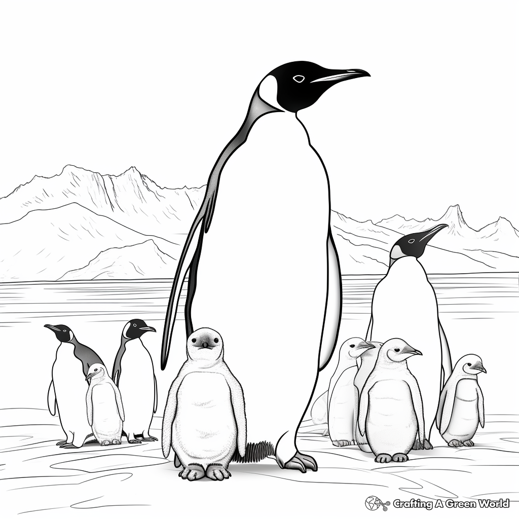 Emperor penguin coloring pages