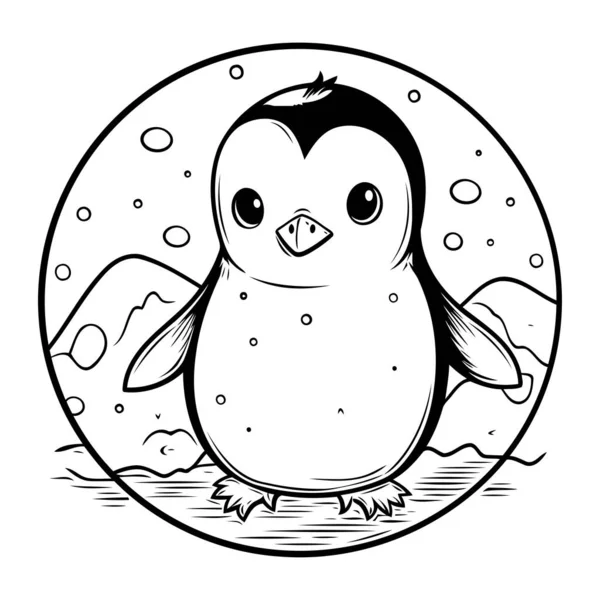 Penguin colouring page vector images