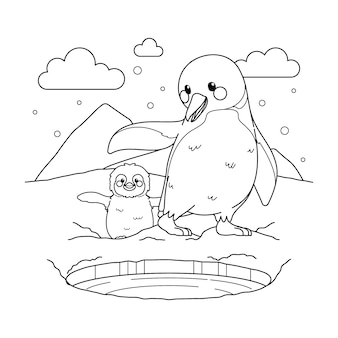 Penguin coloring sheet images