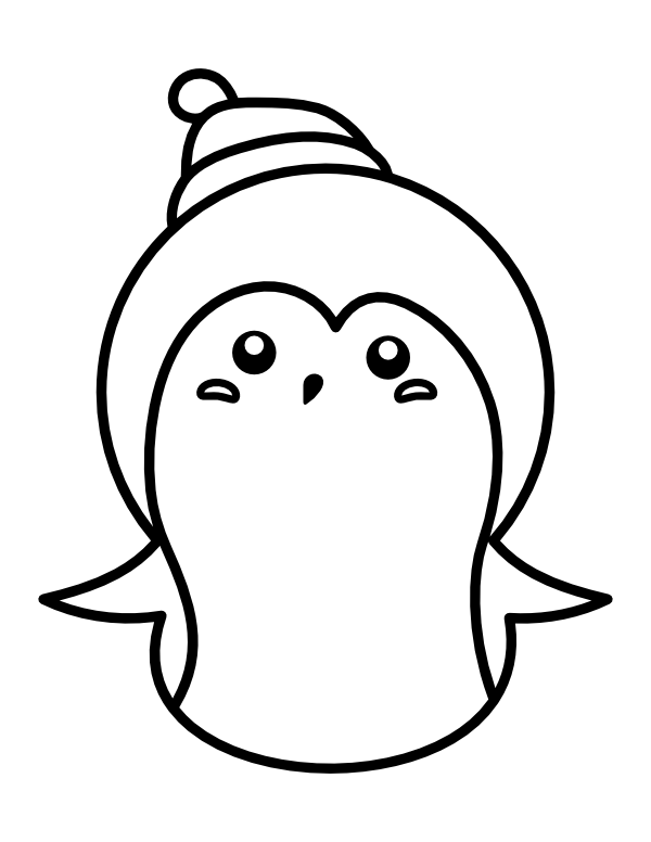 Printable kawaii penguin coloring page