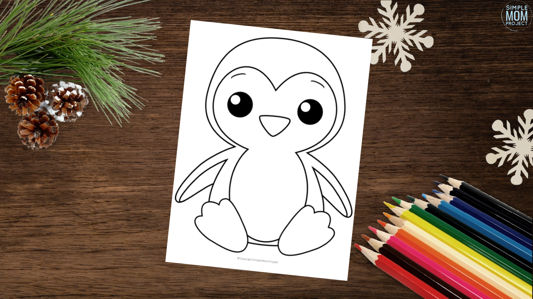 Free printable penguin coloring page â simple mom project