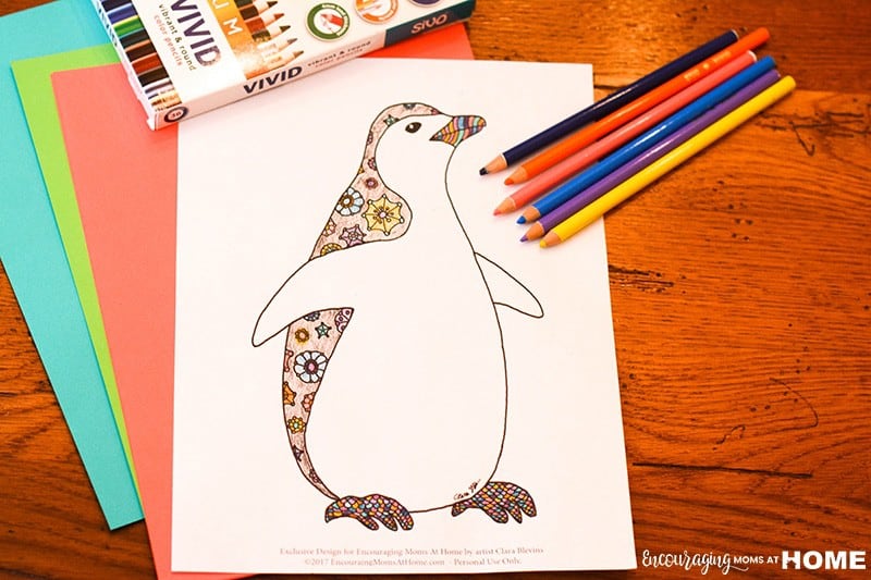 Exclusive free penguin coloring page printable