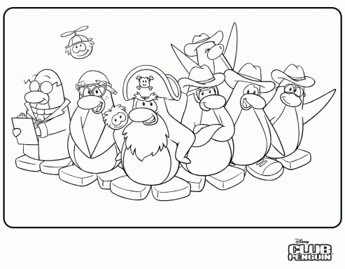 Colouring pages fins club penguin blog