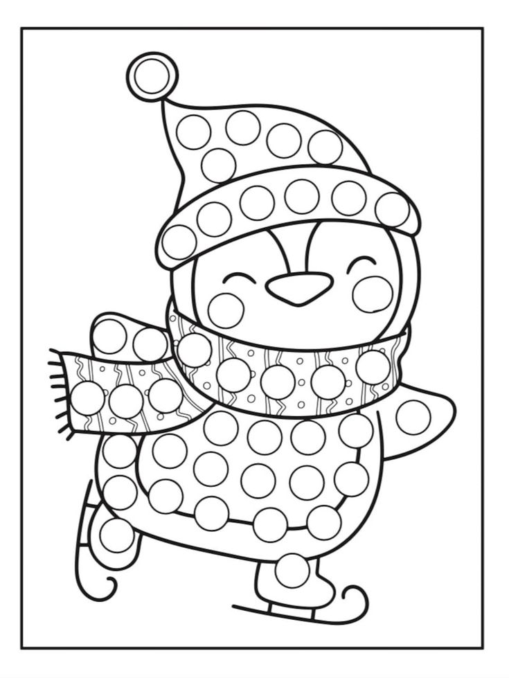 Penguin dot marker christmas activity pages digital print