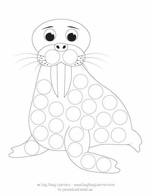 Free polar animals do a dot printables