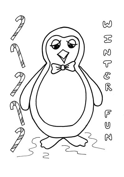 Toby the penguin kids coloring page